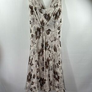 Ann Taylor Loft 100% Silk Sleeveless MIDI Dress, 10P
